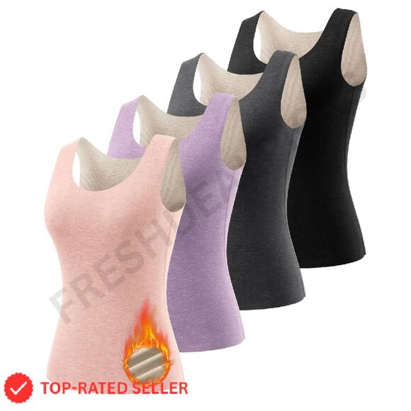 Fleece Lined Thermal Tank Top Base Layer Cozy Minimal Chic Winter Wear